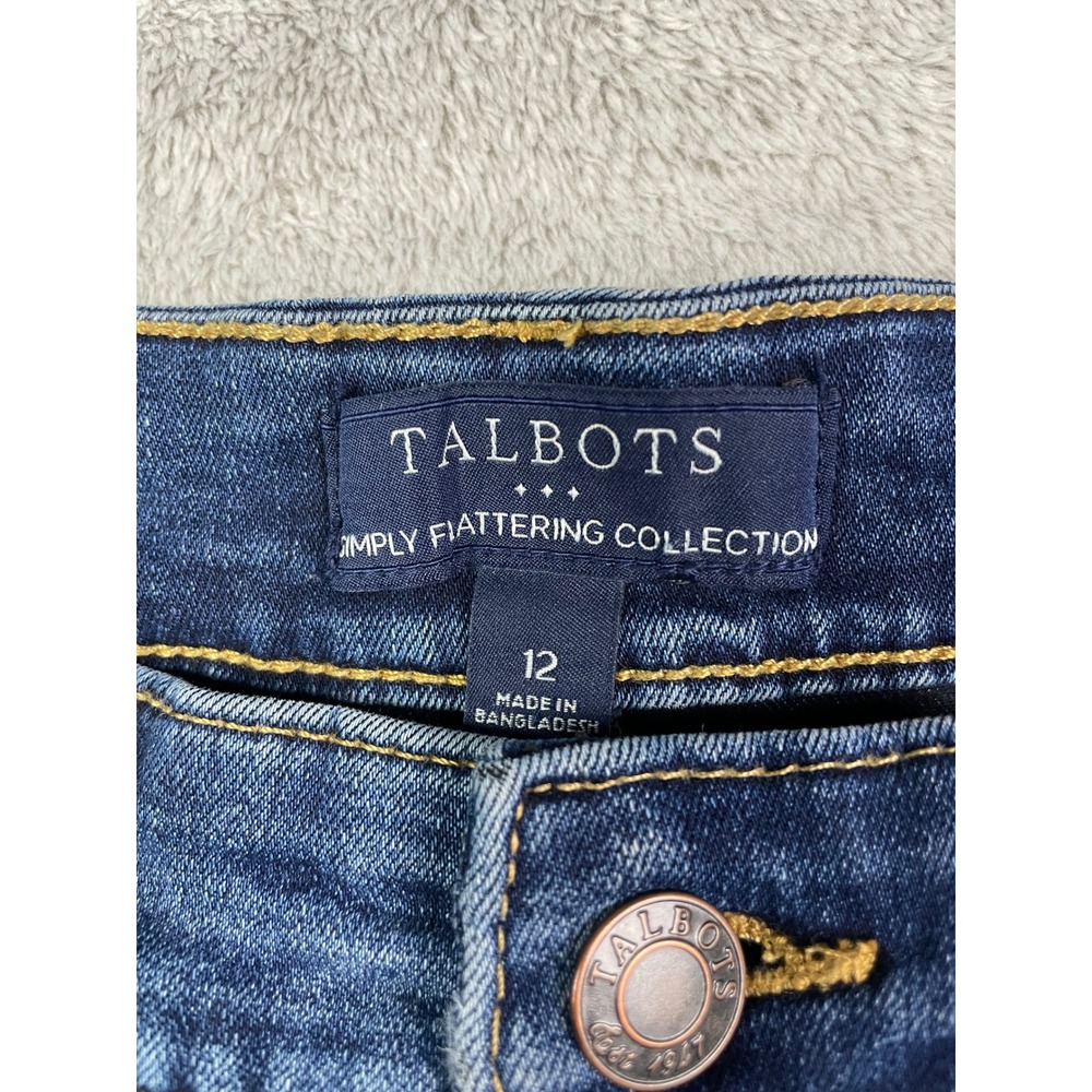 Talbots Jeans Womens 12 High Waist Straight Blue Denim Simply Flattering Stretch - Picture 3 of 14